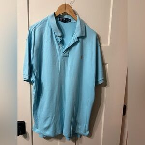 Polo Ralph Lauren Light Blue & Orange pony  Men's Polo Shirt